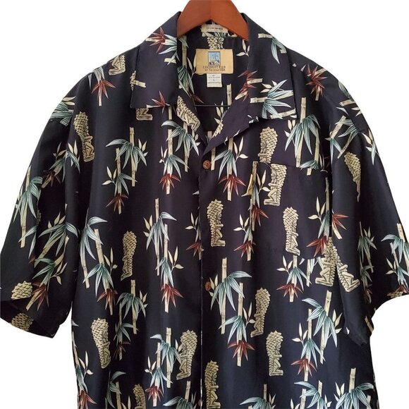 Coconut Pier By Top Image USA Button Down Tiki Bamboo Hawaiian Shirt Size Large - Picture 5 of 8